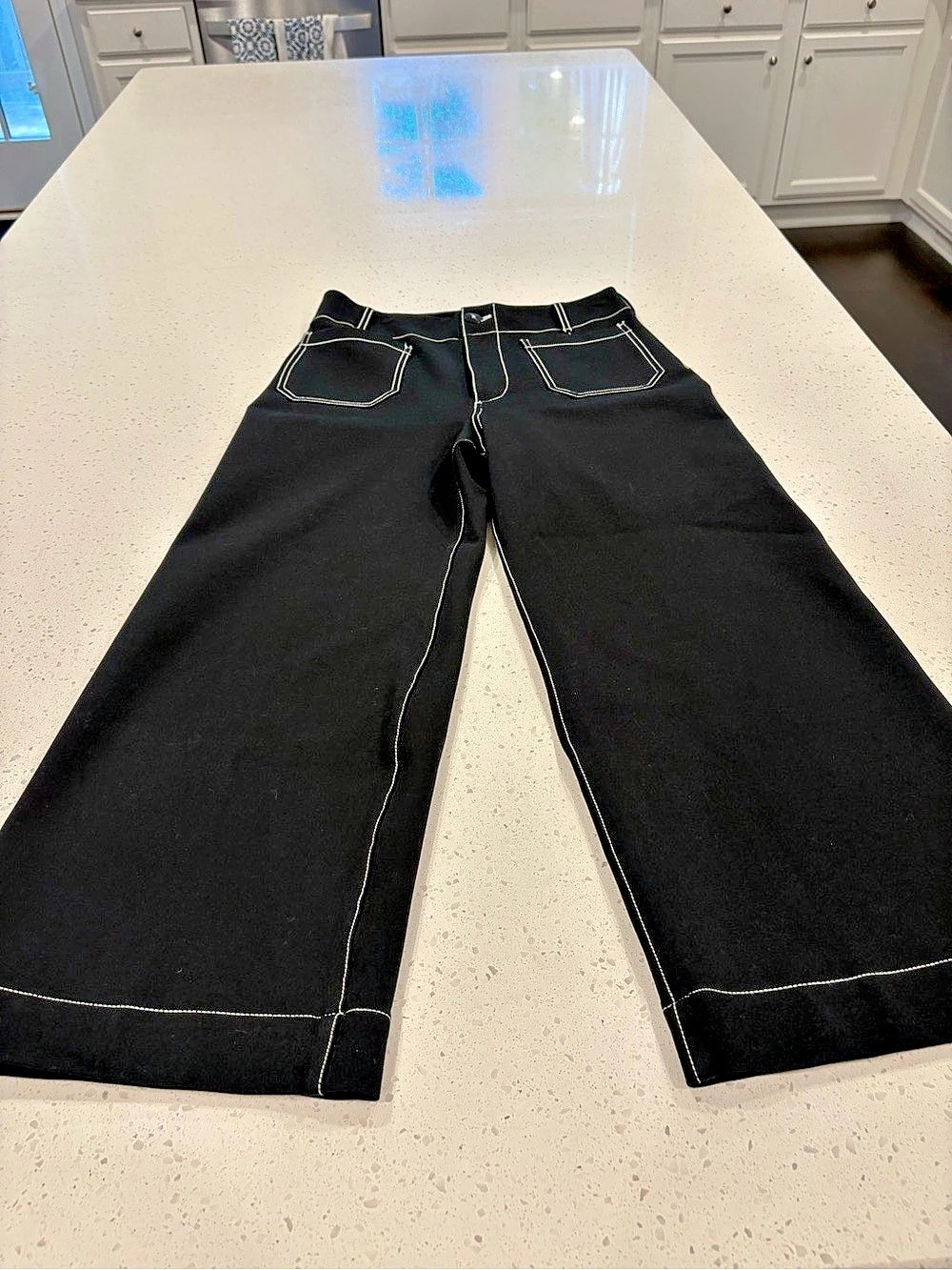Maeve heavy weight Black Wide Leg Pants